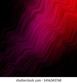 Dark Purple, Pink vector background with lines. Abstract illustration with gradient bows. Pattern for websites, landing pages.