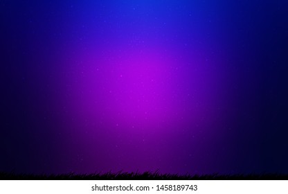 Dark Purple, Pink vector background with galaxy stars. Modern abstract illustration with Big Dipper stars. Pattern for futuristic ad, booklets.
