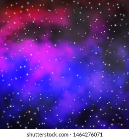 Dark Purple, Pink vector background with colorful stars. Modern geometric abstract illustration with stars. Pattern for wrapping gifts.
