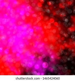 Dark Purple, Pink vector background with circles. Illustration with set of shining colorful abstract spheres. Pattern for booklets, leaflets.