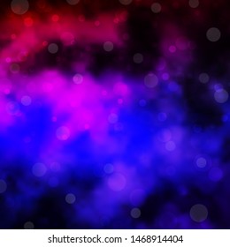 Dark Purple, Pink vector background with circles. Abstract decorative design in gradient style with bubbles. Pattern for websites, landing pages.