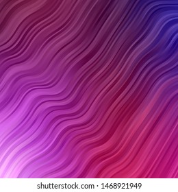 Dark Purple, Pink vector background with curves. Abstract gradient illustration with wry lines. Template for cellphones.