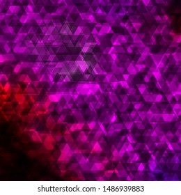 Dark Purple, Pink vector background with lines, triangles. Abstract gradient design with colorful triangles. Design for your promotions.
