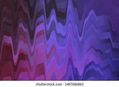 Dark Purple, Pink vector background with bent lines. Colorful abstract illustration with gradient lines. A completely new design for your business.