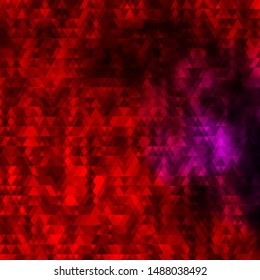 Dark Purple, Pink vector background with lines, triangles. Modern gradient illustration with colorful triangles. Pattern for booklets, leaflets