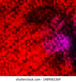 Dark Purple, Pink vector background with lines, triangles. Abstract gradient design with colorful triangles. Best design for posters, banners.