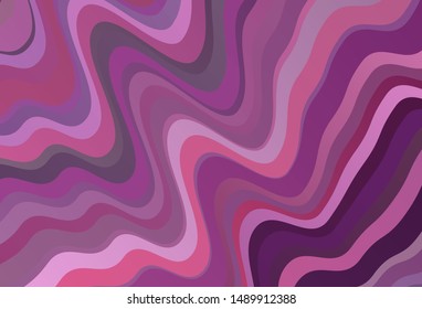 Dark Purple, Pink vector background with curved lines. Modern gradient abstract illustration with bandy lines. Template for cell phone screens.