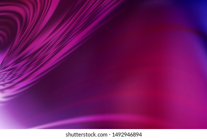 Dark Purple, Pink vector background with curved lines. Glitter abstract illustration with wry lines. New composition for your brand book.