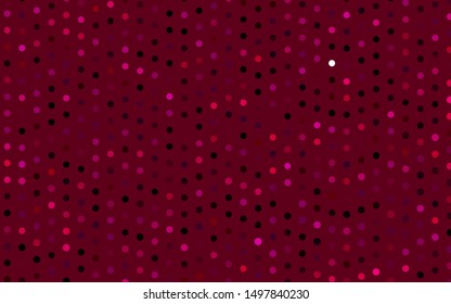 Dark Purple, Pink vector background with bubbles. Beautiful colored illustration with blurred circles in nature style. Pattern for ads, leaflets.