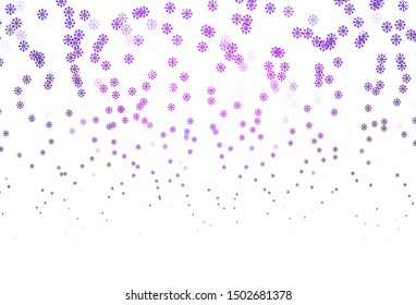 Dark Purple, Pink vector background with beautiful snowflakes. Colorful snowflakes with gradient on abstract background. Pattern for new year ad, booklets.