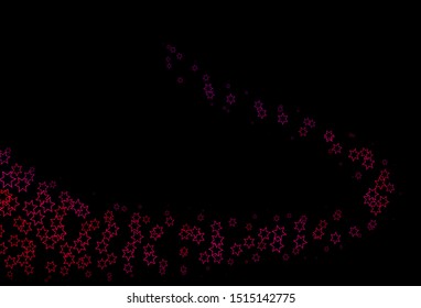 Dark Purple, Pink vector background with colored stars. Glitter abstract illustration with colored stars. The pattern can be used for websites.