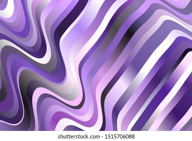 Dark Purple, Pink vector background with bent lines. Colorful illustration in abstract style with gradient. Template for cell phone screens.
