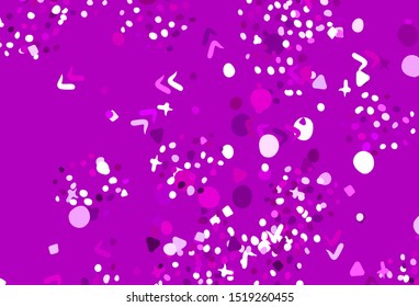 Dark Purple, Pink vector background with abstract shapes. Colorful chaotic forms with gradient in modern style. Background for a cell phone.