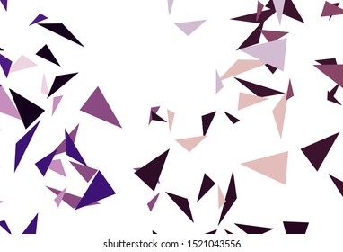 Dark Purple, Pink vector background with polygonal style. Illustration with set of colorful triangles. Template for wallpapers.