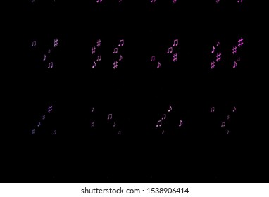 Dark Purple, Pink vector background with music symbols. Shining illustration of colorful gradient music notes. Pattern for festival leaflets.