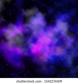 Dark Purple, Pink vector background with small and big stars. Modern geometric abstract illustration with stars. Design for your business promotion.
