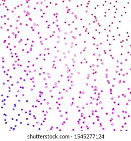 Dark Purple, Pink vector background with small and big stars. Shining colorful illustration with small and big stars. Best design for your ad, poster, banner.