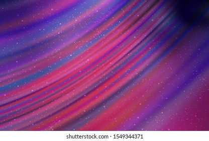 Dark Purple, Pink vector background with astronomical stars. Shining illustration with sky stars on abstract template. Pattern for astrology websites.