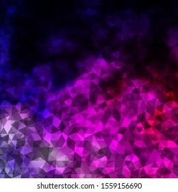 Dark Purple, Pink vector background with triangles. Modern abstract illustration with colorful triangles. Design for your promotions.