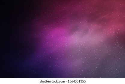 Dark Purple, Pink vector background with astronomical stars. Modern abstract illustration with Big Dipper stars. Smart design for your business advert.