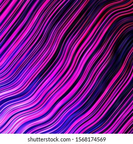 Dark Purple, Pink vector background with curves. Gradient illustration in simple style with bows. Template for cellphones.