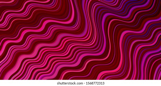 Dark Purple, Pink vector background with curved lines. A circumflex abstract illustration with gradient. Template for cell phone screens.