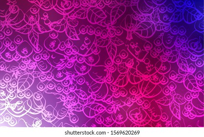 Dark Purple, Pink vector background with tasty food. Illustration with set of fresh food in doodle style. Pattern for ad, booklets, leaflets of restaurants.