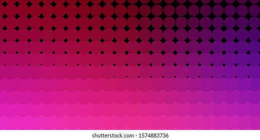 Dark Purple, Pink vector background with bubbles. Colorful illustration with gradient dots in nature style. Design for posters, banners.