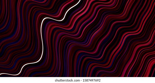 Dark Purple, Pink vector background with curved lines. Abstract illustration with gradient bows. Smart design for your promotions.