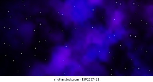 Dark Purple, Pink vector background with colorful stars. Colorful illustration in abstract style with gradient stars. Best design for your ad, poster, banner.