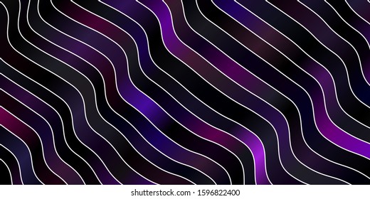 Dark Purple, Pink vector background with bows. Colorful illustration in circular style with lines. Pattern for ads, commercials.