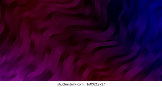 Dark Purple, Pink vector background with bent lines. Colorful illustration in circular style with lines. Pattern for websites, landing pages.