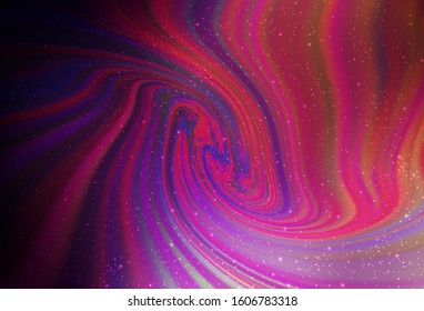 Dark Purple, Pink vector background with galaxy stars. Shining colored illustration with bright astronomical stars. Pattern for futuristic ad, booklets.