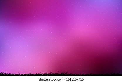 Dark Purple, Pink vector background with astronomical stars. Shining colored illustration with bright astronomical stars. Pattern for astronomy websites.