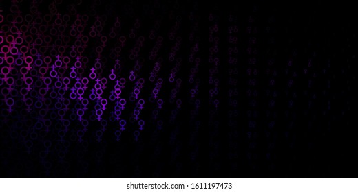 Dark Purple, Pink vector background with occult symbols. Retro design in abstract style with witchcraft forms. Best design halloween events.