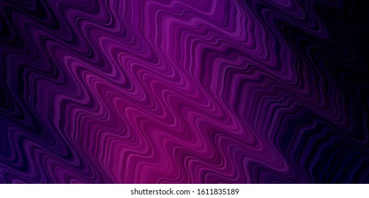 Dark Purple, Pink vector background with lines. Colorful abstract illustration with gradient curves. Best design for your posters, banners.