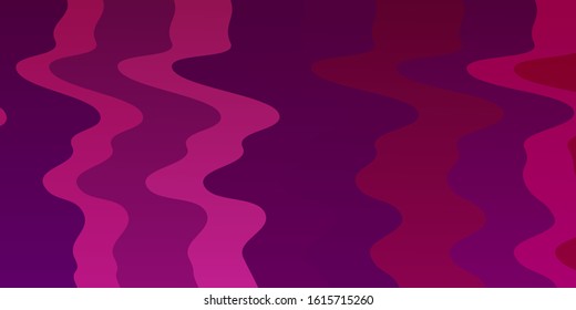 Dark Purple, Pink vector background with bent lines. Abstract gradient illustration with wry lines. Pattern for booklets, leaflets.