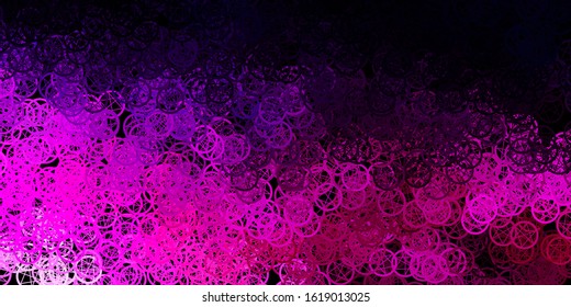 Dark Purple, Pink vector background with occult symbols. Colorful mystic symbols with a gradient in ancient style. Best design halloween events.