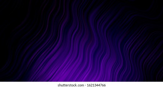 Dark Purple, Pink vector background with curves. Colorful illustration in circular style with lines. Pattern for booklets, leaflets.