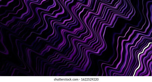 Dark Purple, Pink vector background with lines. Colorful illustration in circular style with lines. Smart design for your promotions.