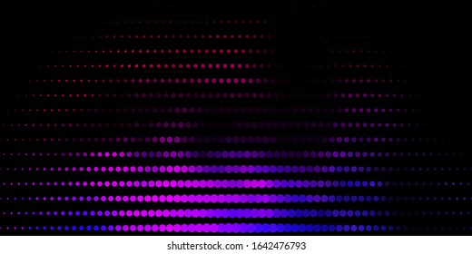 Dark Purple, Pink vector background with bubbles. Glitter abstract illustration with colorful drops. Pattern for websites.