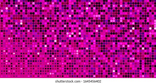 Dark Purple, Pink vector background with bubbles. Abstract colorful disks on simple gradient background. Pattern for booklets, leaflets.
