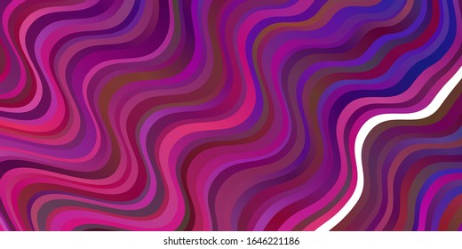 Dark Purple, Pink vector background with curves. Abstract illustration with gradient bows. Pattern for ads, commercials.