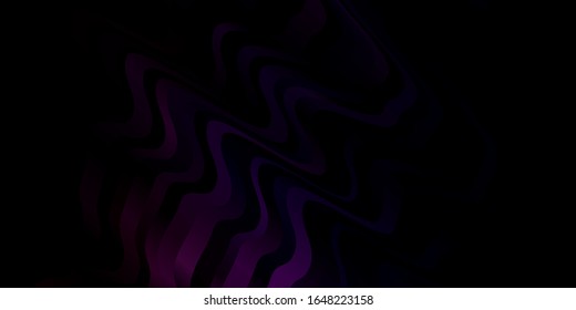 Púrpura oscura, fondo vector rosado con líneas dobladas. Ilustración colorida en estilo abstracto con líneas dobladas. Patrón para sitios web, páginas de inicio.