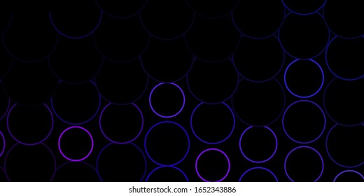 Púrpura oscuro, fondo vector rosado con círculos. Discos de colores abstractos en un fondo de degradado simple. Nueva plantilla para tu libro de marcas.