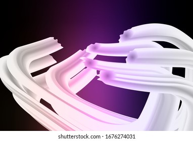 Dark Purple, Pink vector background with bent lines. A shining illustration, which consists of curved lines. Colorful wave pattern for your design.