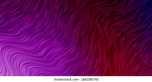 Dark Purple, Pink vector background with bows. Colorful illustration in abstract style with bent lines. Template for your UI design.