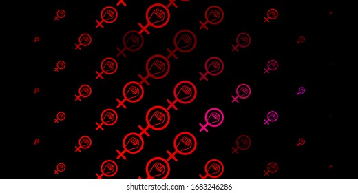 Dark Purple, Pink vector background with woman symbols. Colorful illustration with gradient feminism shapes. Simple design for your web site.