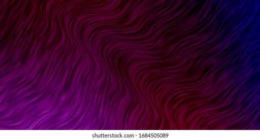Púrpura oscuro, fondo vector rosado con arcos. Ilustración colorida en estilo abstracto con líneas dobladas. Plantilla para el diseño de la interfaz de usuario.