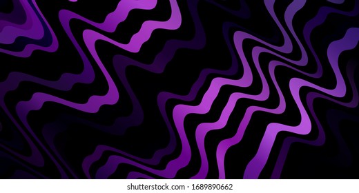 Dark Purple, Pink vector background with wry lines. Abstract gradient illustration with wry lines. Pattern for websites, landing pages.